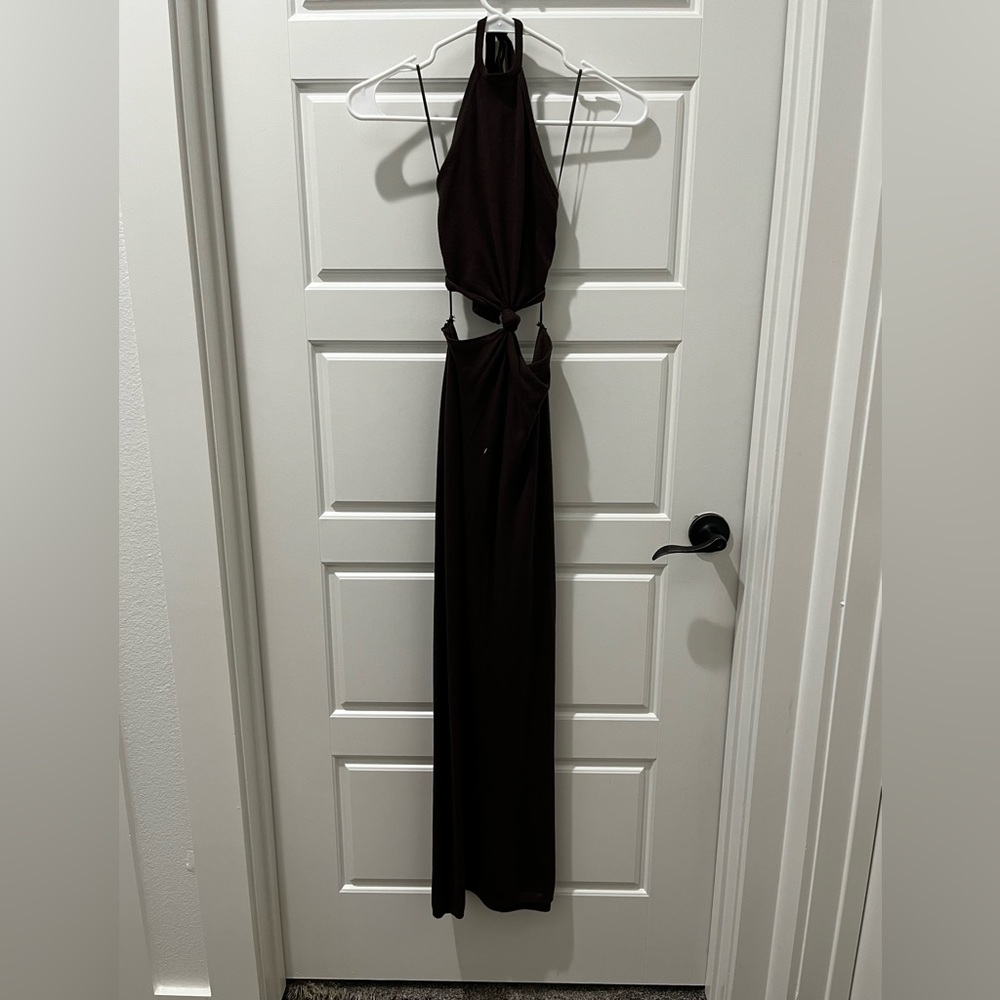 MIOU MUSE Backless Halter Dress